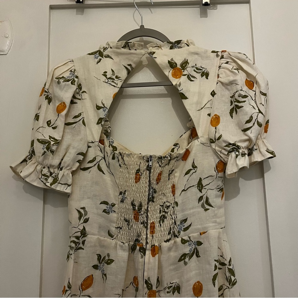 NWT! Reformation "Easton" Mini Dress in Citron (Lemon) - Size 4 (Small) - Picture 8 of 13